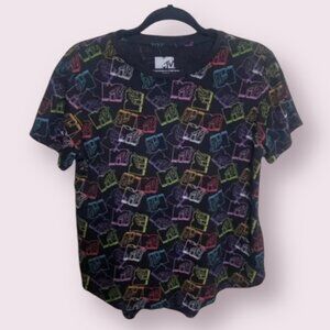 ⭐️ MTV TV Boho Peasant Hipster 90s Y2K Television Hipster Chic Casual Shirt Top